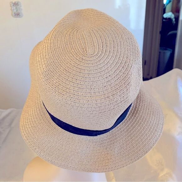 Madewell Packable Straw Hat Stretch Black Hatband S/M Gorgeous - Picture 3 of 6